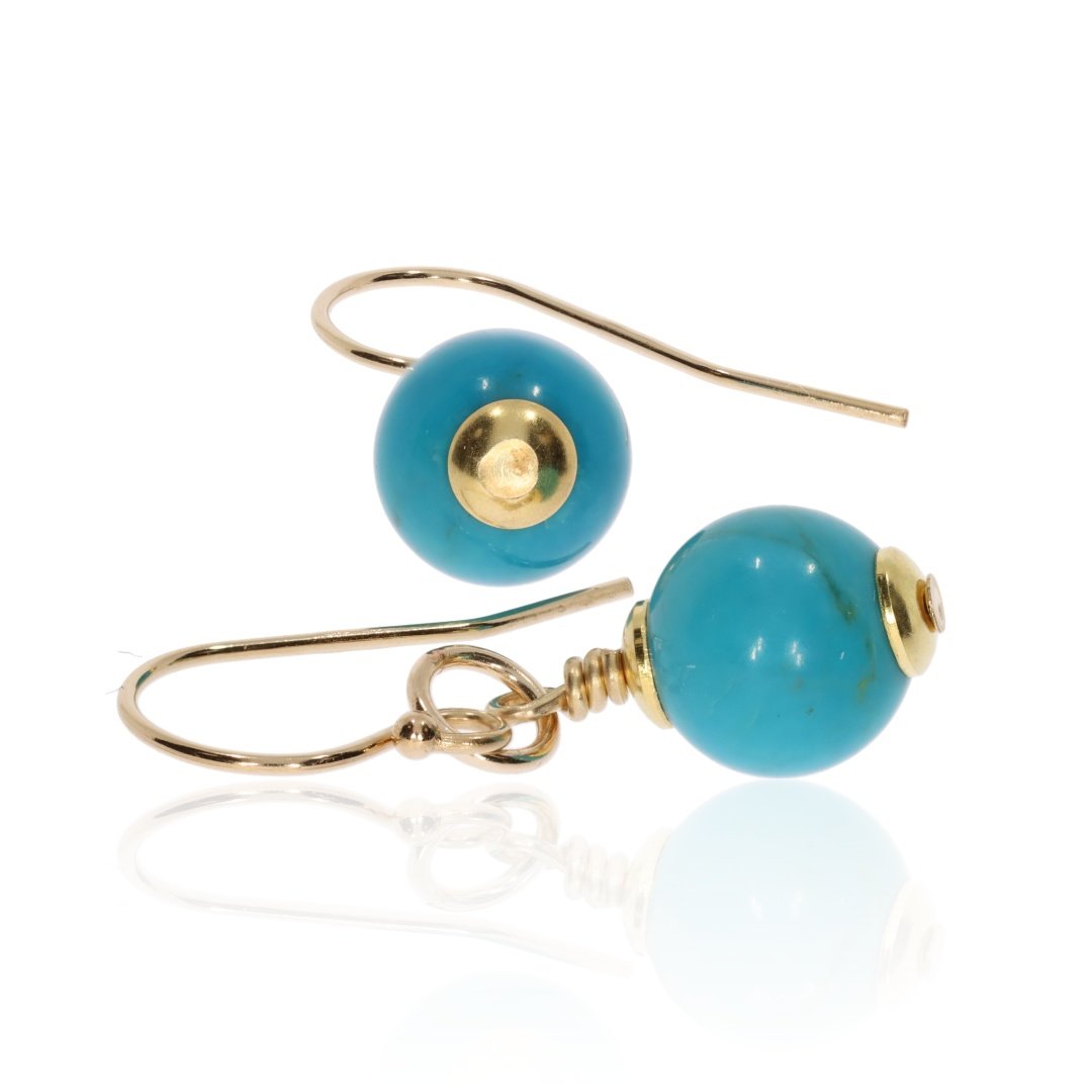 Turquoise Drop Earrings By Heidi Kjeldsen Jewellery ER4750 Side View