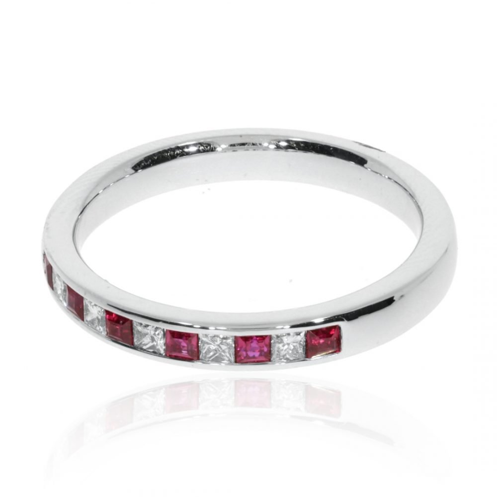 Stylish Ruby and Diamond eternity ring by Heidi Kjeldsen Jewellers R1586 side