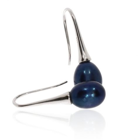 Black Pearl and Sterling Silver Drop Earrings By Heidi Kjeldsen Jewellery ER4760 Stack View