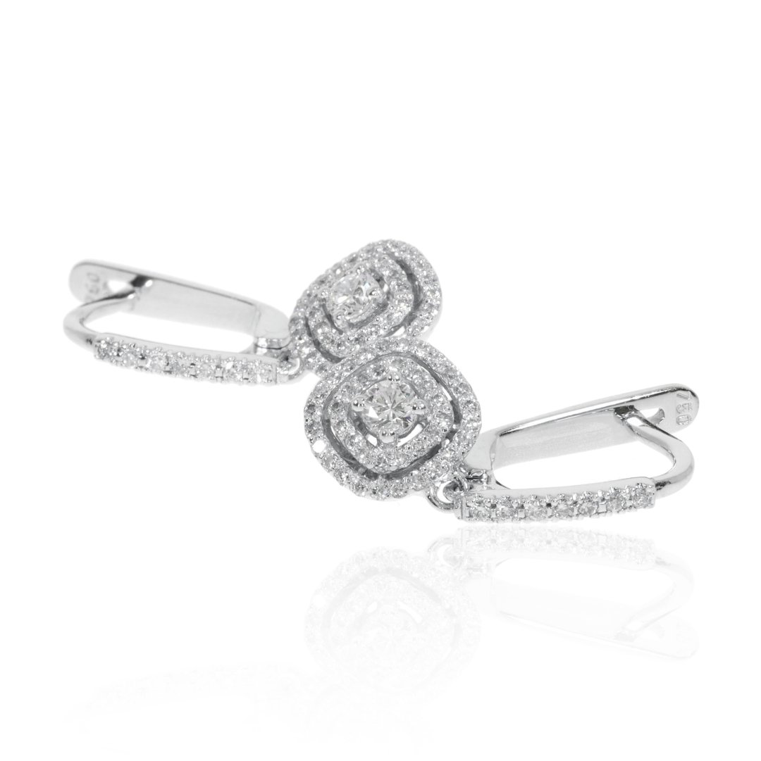 Diamond Cluster Drop Earrings By Heidi Kjeldsen Jewellery ER2064 Side view