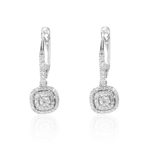 Diamond Cluster Drop Earrings By Heidi Kjeldsen Jewellery ER2064 Front view