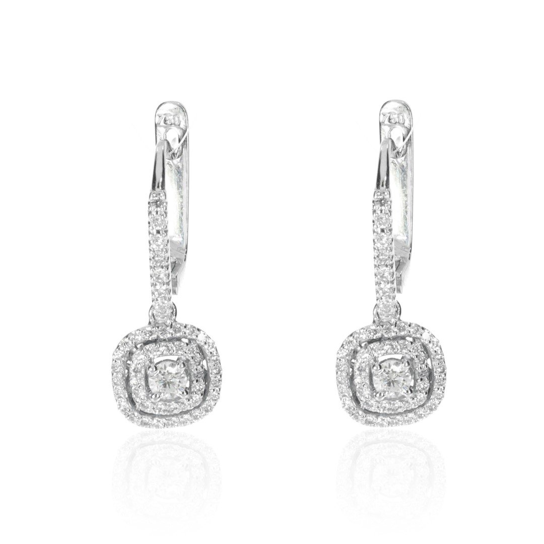 Diamond Cluster Drop Earrings By Heidi Kjeldsen Jewellery ER2064 Front view