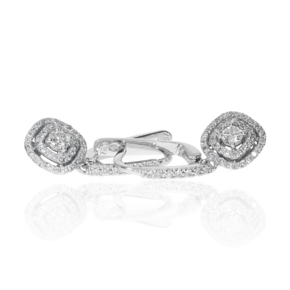 Diamond Cluster Drop Earrings By Heidi Kjeldsen Jewellery ER2064 Flat view