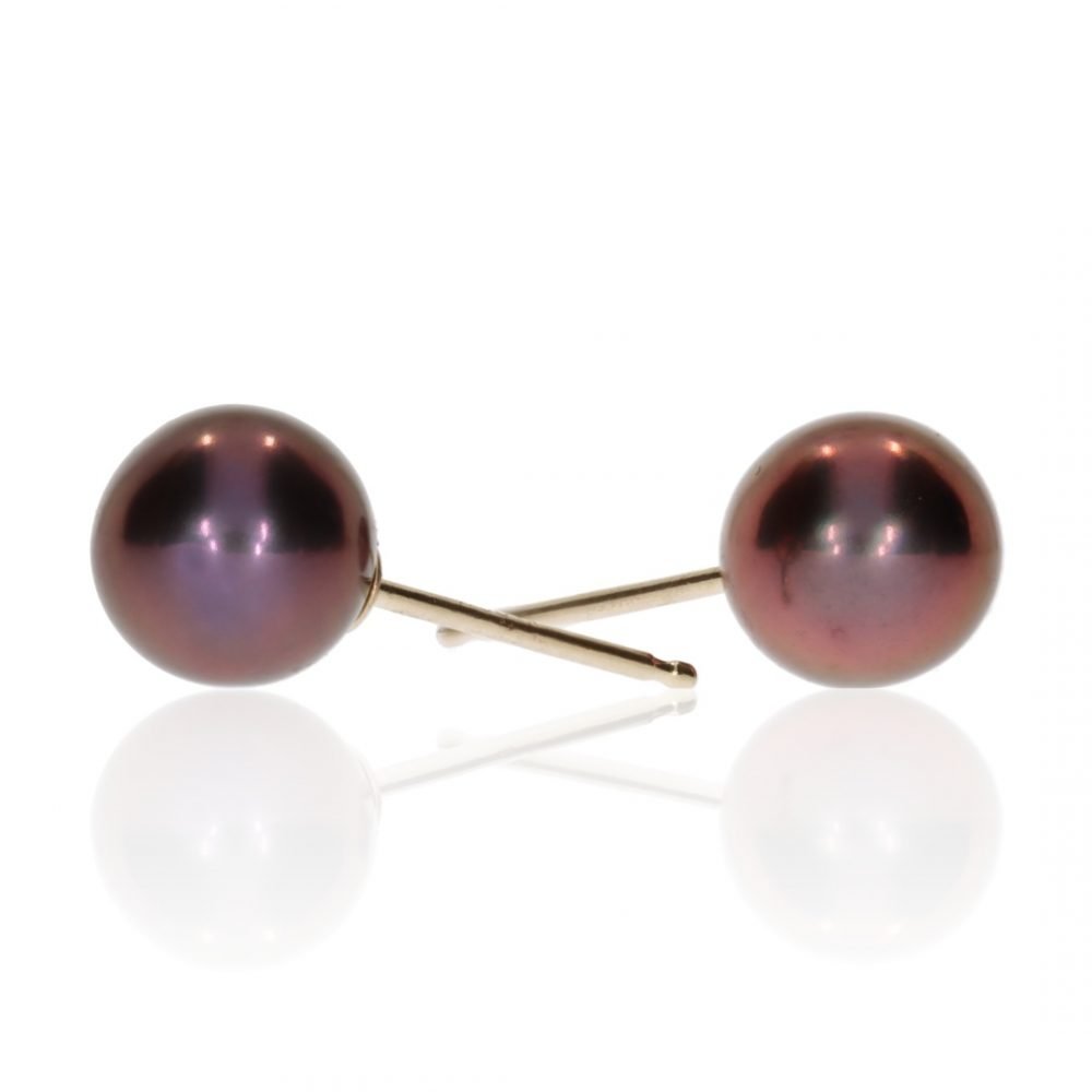 Gorgeous Bronze Black Cultured Pearl Earrings By Heidi Kjeldsen Jewellery ER1874 Side