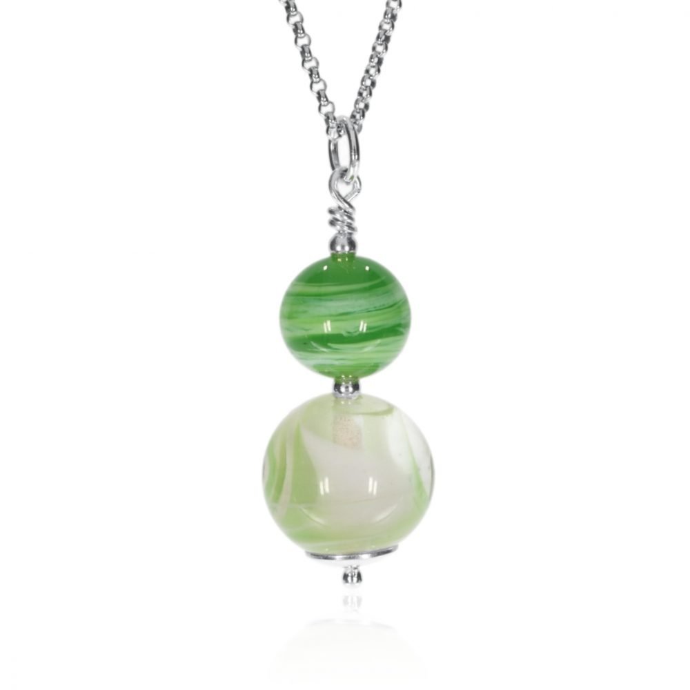 Green Swirl Murano Glass Pendant By Heidi Kjeldsen P1440 Front