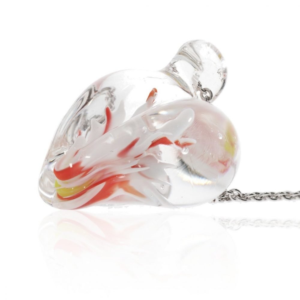 Murano Glass Heart Pendant By Heidi Kjeldsen P1265 Side View 2