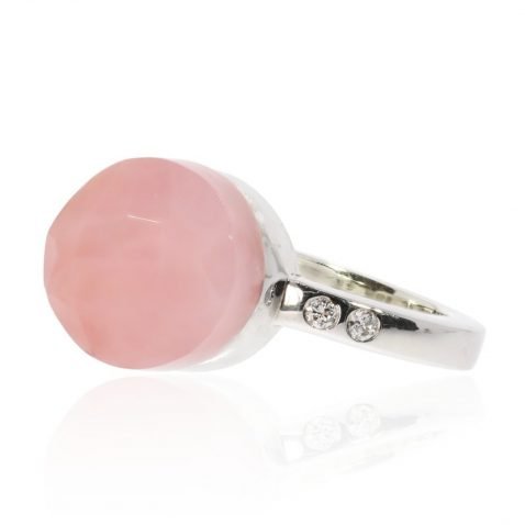 Pink Agate Ring Heidi Kjeldsen Jewellery Side