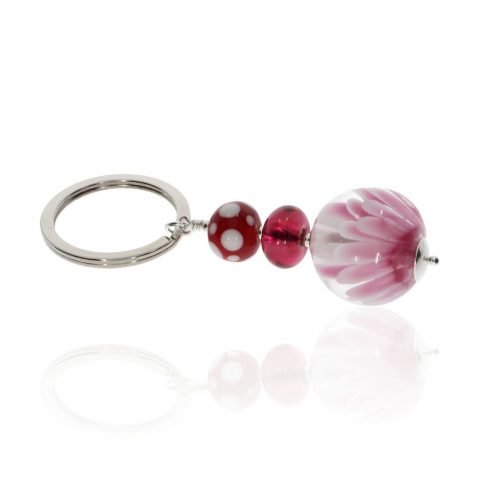 Pink Murano Glass Keyring By Heidi Kjeldsen Jewellery KR0025