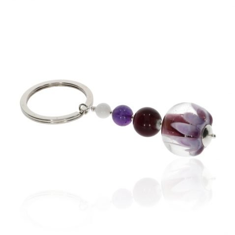 Purple Murano Glass Keyring By Heidi Kjeldsen Jewellery KR0023