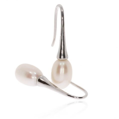 Stylish Cultured Pearl and Silver Drop earrings by Heidi Kjeldsen Jewellery Stack View ER4759
