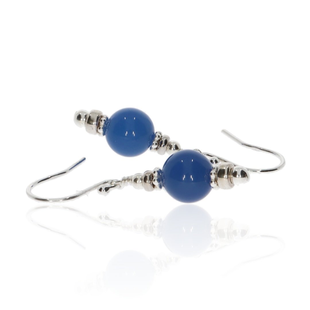 Pretty Blue Agate Drop Earrings By Heidi Kjeldsen Jewellery ER2521 Flat View