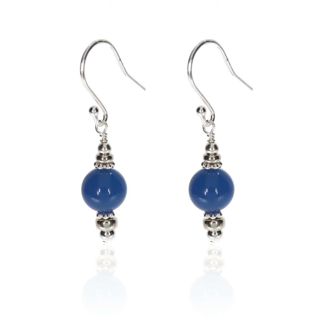 Pretty Blue Agate Drop Earrings By Heidi Kjeldsen Jewellery ER2521 Front View