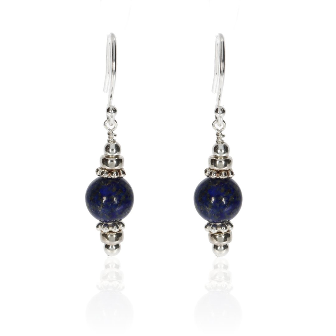 Gorgeous Lapis Lazuli Drop Earrings By Heidi Kjeldsen Jewellers-ER2545 Front View