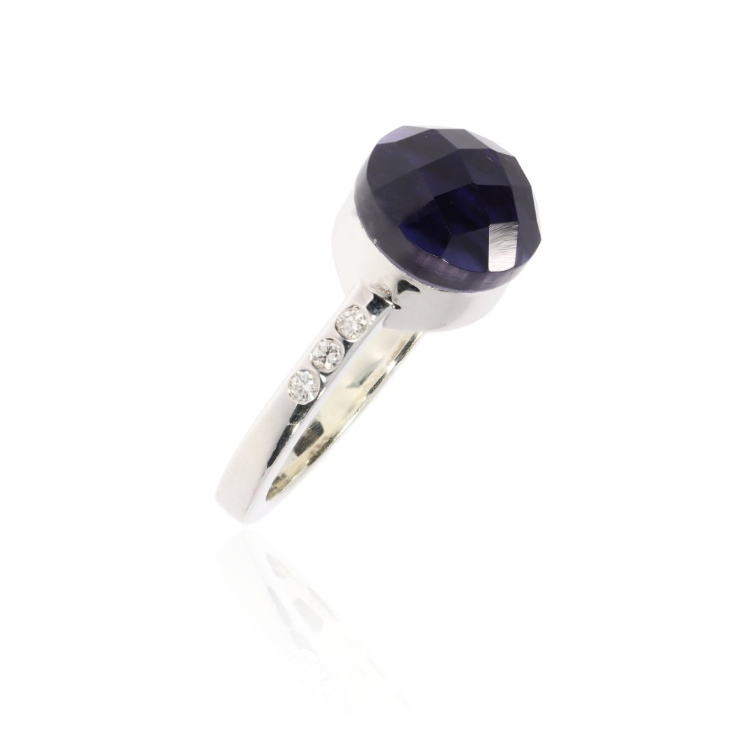 Shimmering Water Sapphire and Diamond Ring By Heidi Kjeldsen Jewellers R1665 Vertical