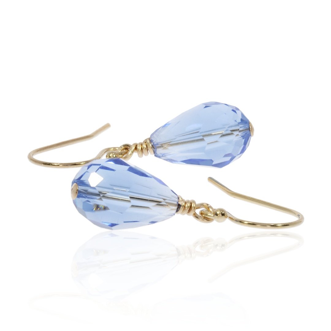 Pretty Blue Glass Drop Earrings