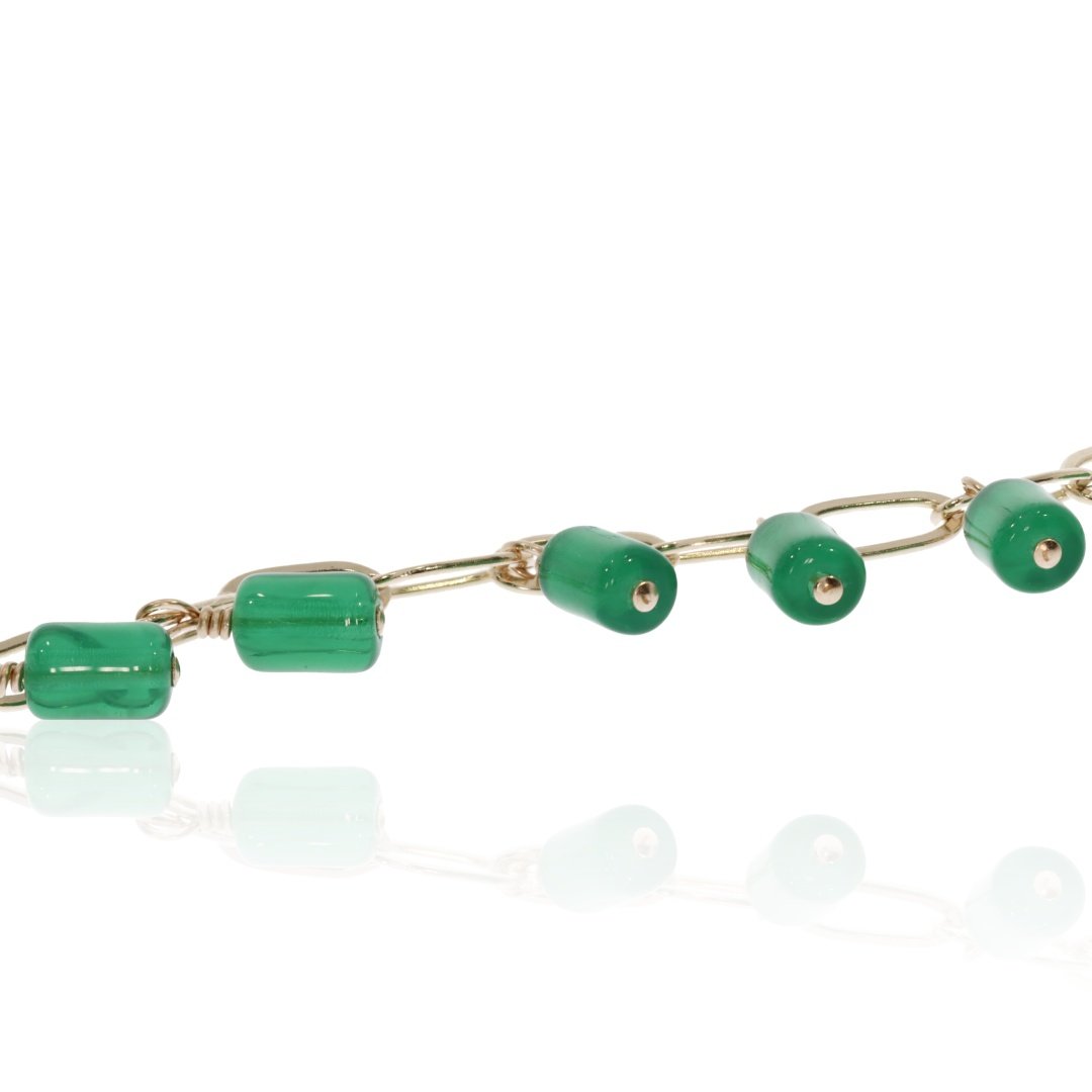 Green Glass Bracelet By Heidi Kjeldsen Jewellers BL1385 flat