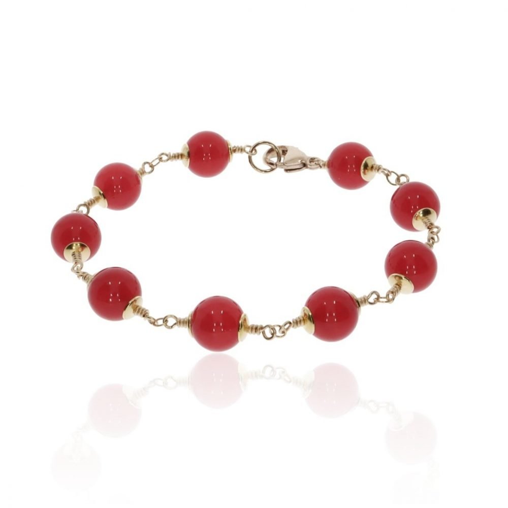 Light Red Agate Bracelet By Heidi Kjeldsen BL1382 round