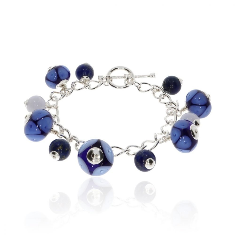 Murano Glass and Lapis Lazuli Bracelet by Heidi Kjeldsen BL1387 round