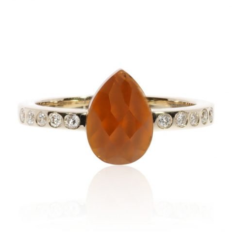 Orange Citrine and Diamond Ring by Heidi Kjeldsen Jewellery R1664 Front