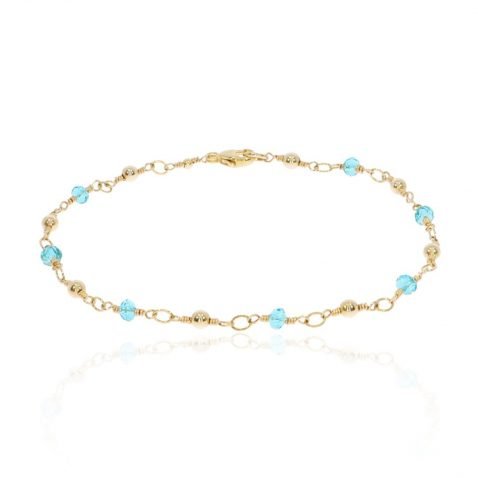 Blue Topaz and Gold Filled Bracelet By Heidi Kjeldsen Jewellery BL1344 Round