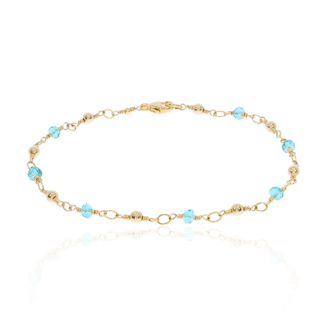 Blue Topaz and Gold Filled Bracelet By Heidi Kjeldsen Jewellery BL1344 Round