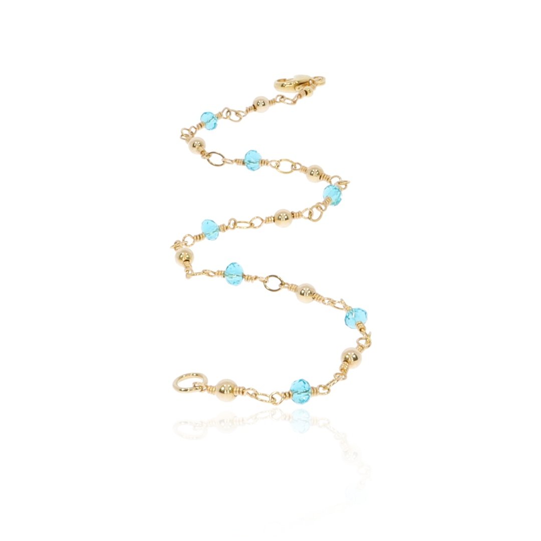 Blue Topaz and Gold Filled Bracelet By Heidi Kjeldsen Jewellery BL1344 Long