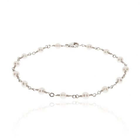 Cultured Pearl and Silver Bracelet By Heidi Kjeldsen Jewellery BL1343 Round