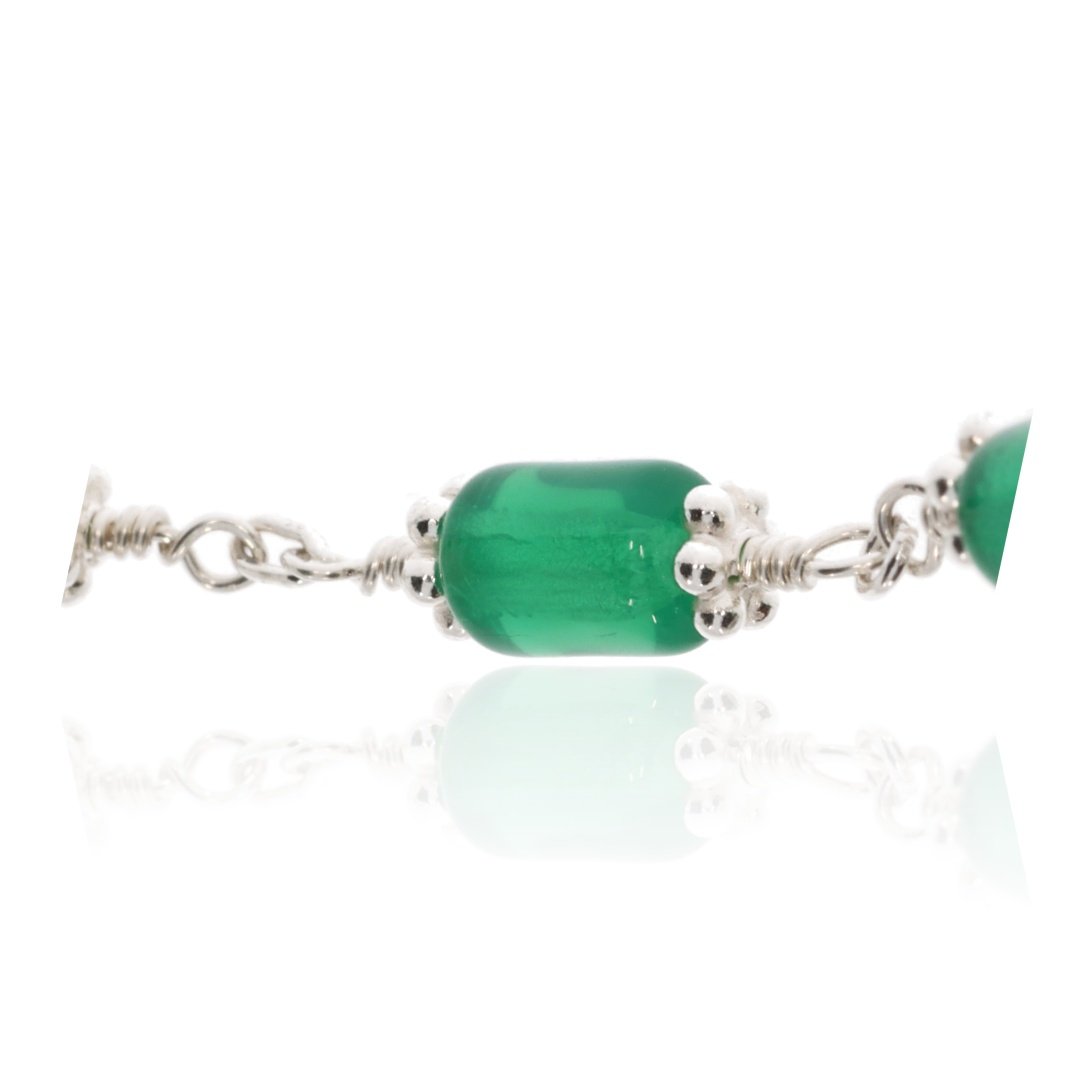 Green Glass necklace by heidi Kjeldsen Jewellery NL1302 Close