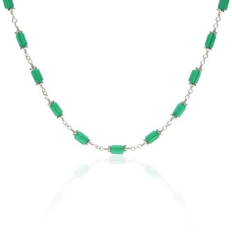 Green Glass necklace by heidi Kjeldsen Jewellery NL1302 Front