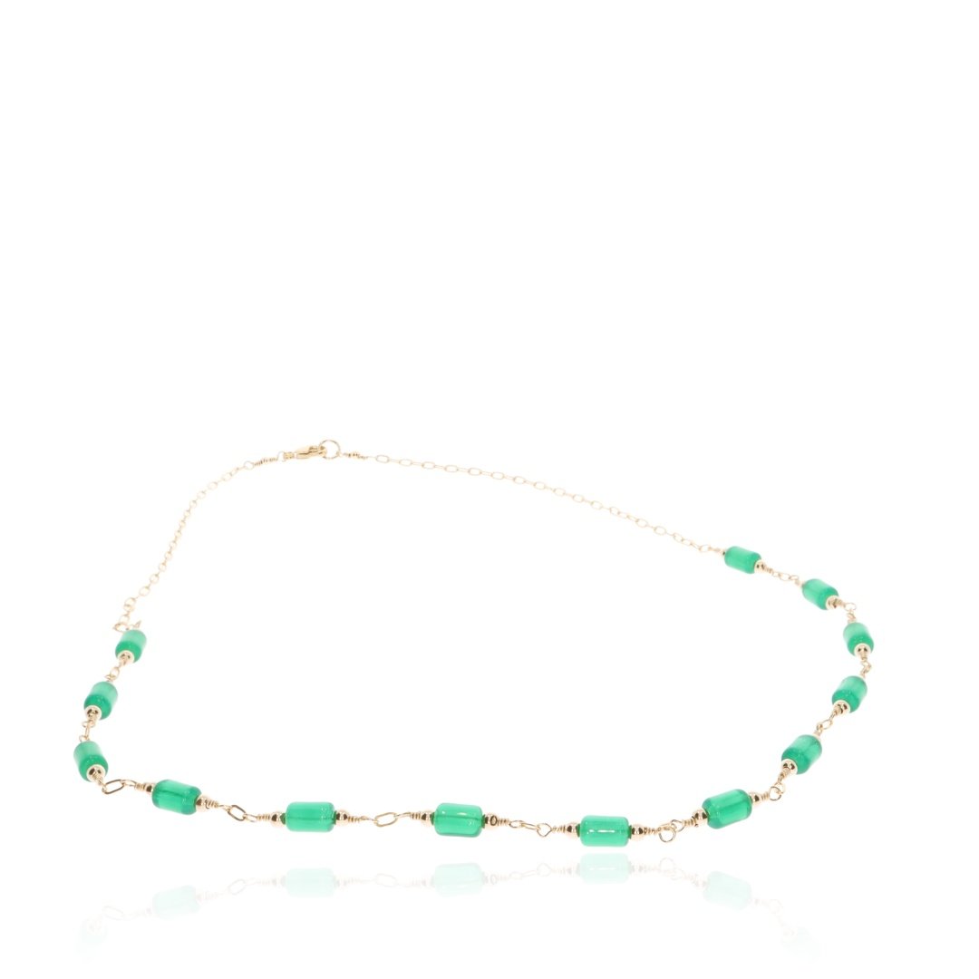 Green Glass necklace by heidi Kjeldsen Jewellery NL1303 Flat