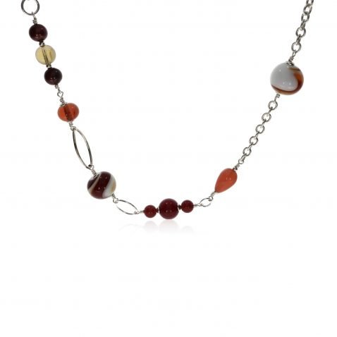 Murano Glass and Gemstone Necklace by Heidi Kjeldsen Jewellery NL1304 Front