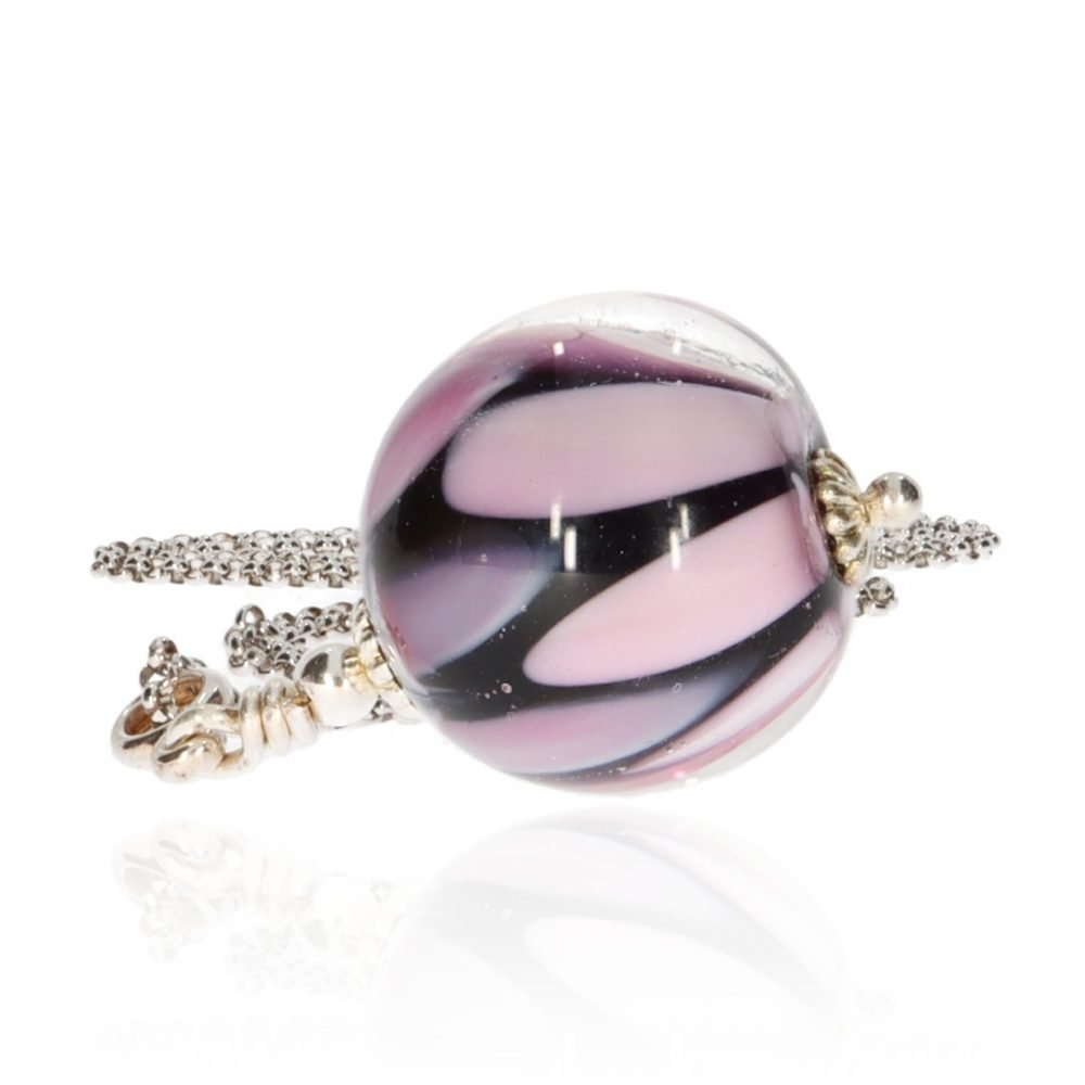 Pink and Purple Murano Glass Pendant By Heidi Kjeldsen Jewellery P1321 Flat