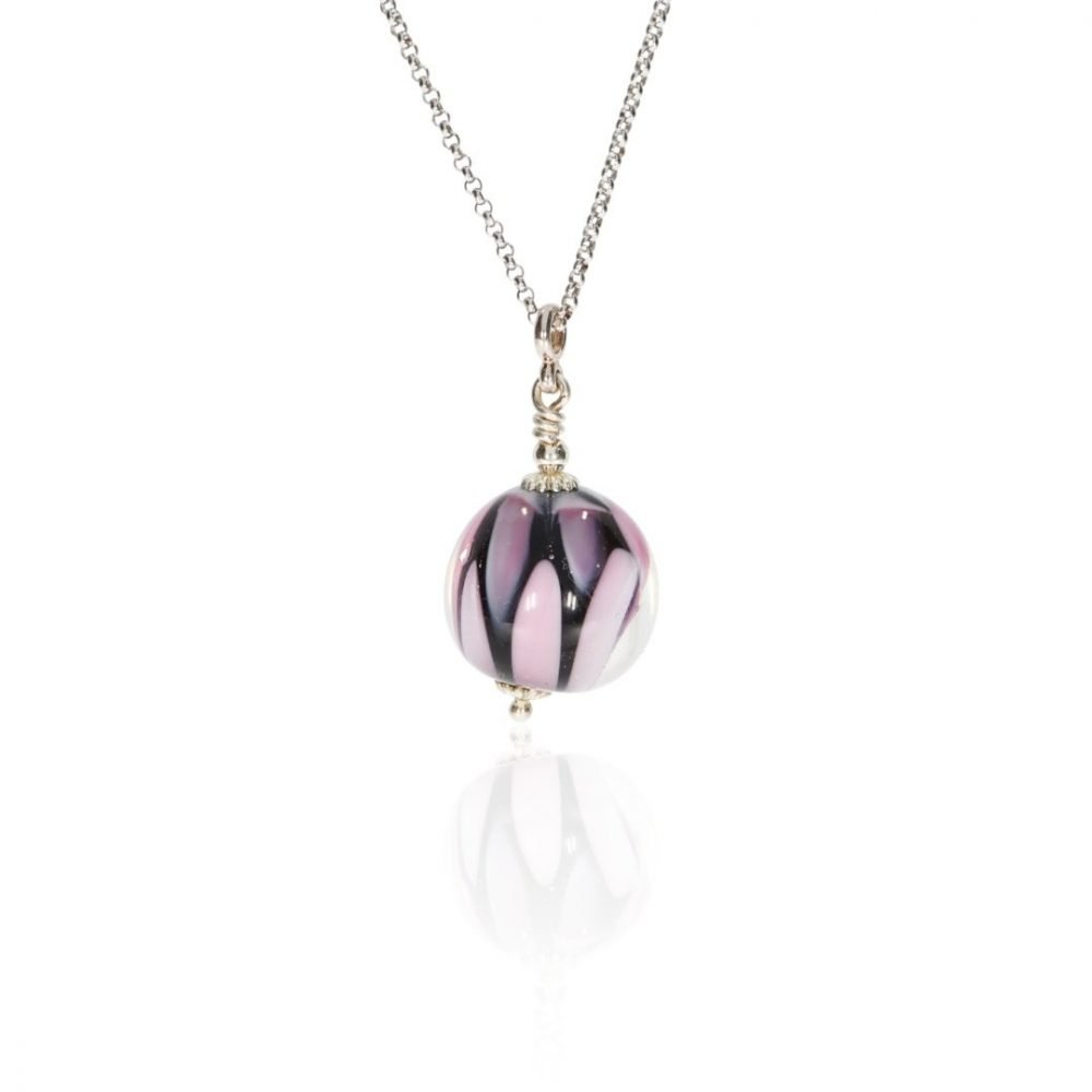 Pink and Purple Murano Glass Pendant By Heidi Kjeldsen Jewellery P1321 Front