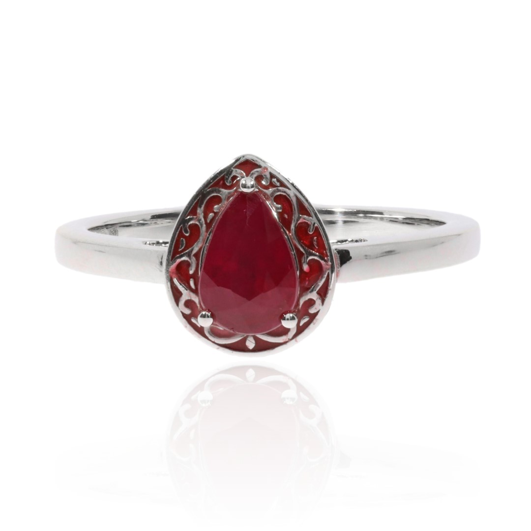 Ruby and enamel ring by Heidi Kjeldsen jewellery R1673 front