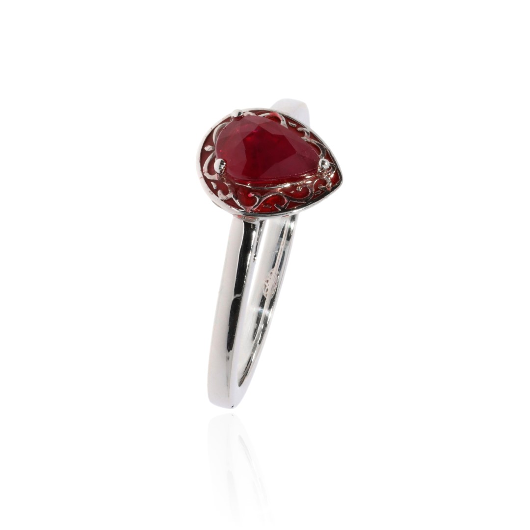 Ruby and enamel ring by Heidi Kjeldsen jewellery R1673 vertical