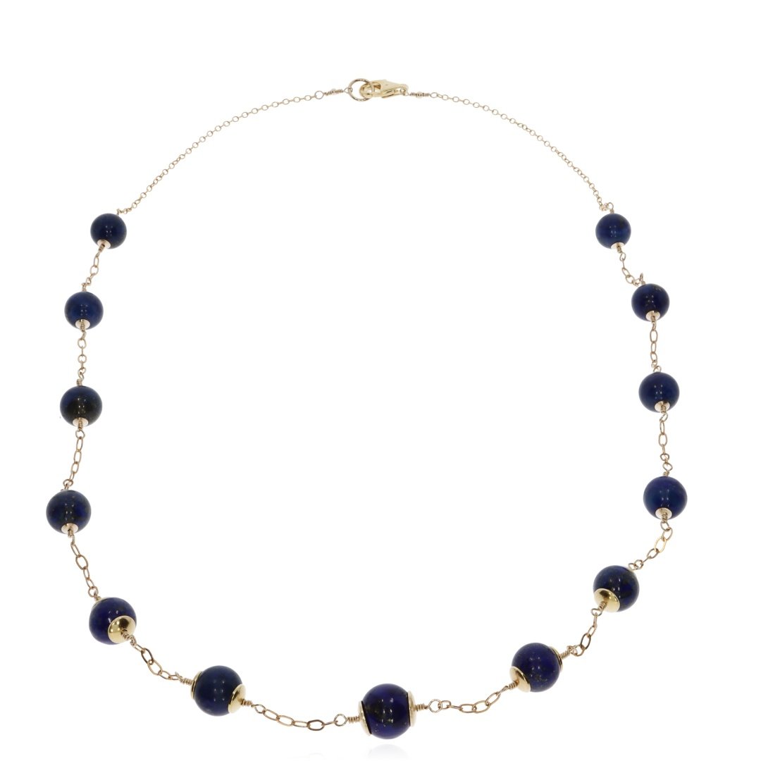 Lapis Lazuli Necklace By Heidi Kjeldsen Jewellery NL1315 Flat
