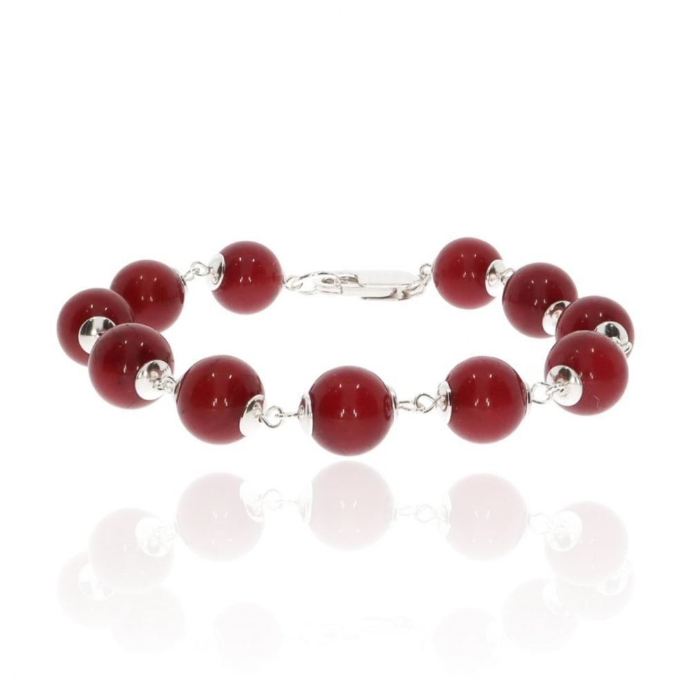 Red Agate and Silver Bracelet By Heidi Kjeldsen Jewellery BL1357 Front