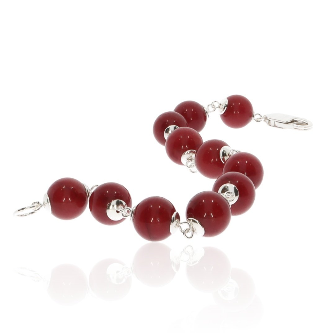 Red Agate and Silver Bracelet By Heidi Kjeldsen Jewellery BL1357 Long