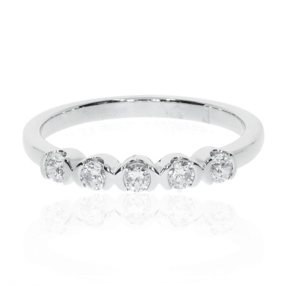 Diamond demi-rub-over eternity ring by Heidi Kjeldsen Jewellery R1339S Front