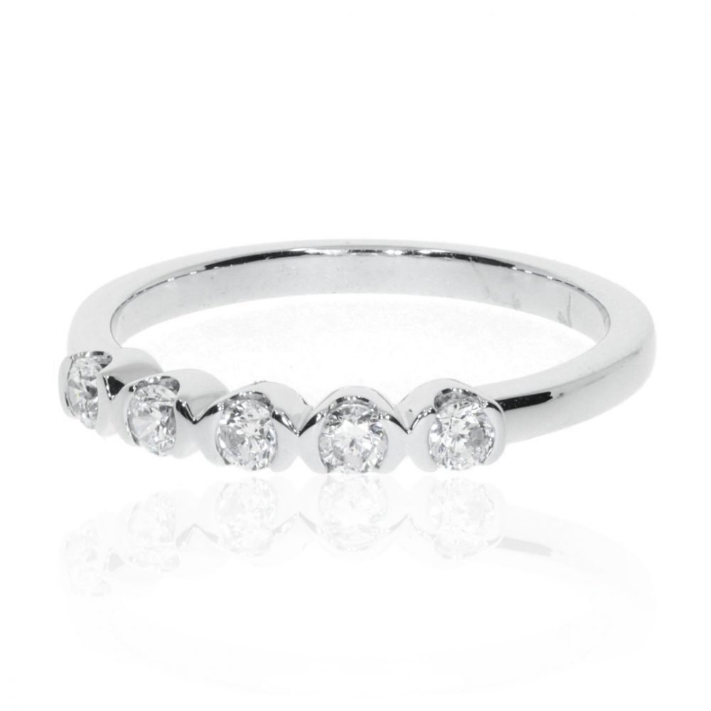 Diamond demi-rub-over eternity ring by Heidi Kjeldsen Jewellery R1339S Side