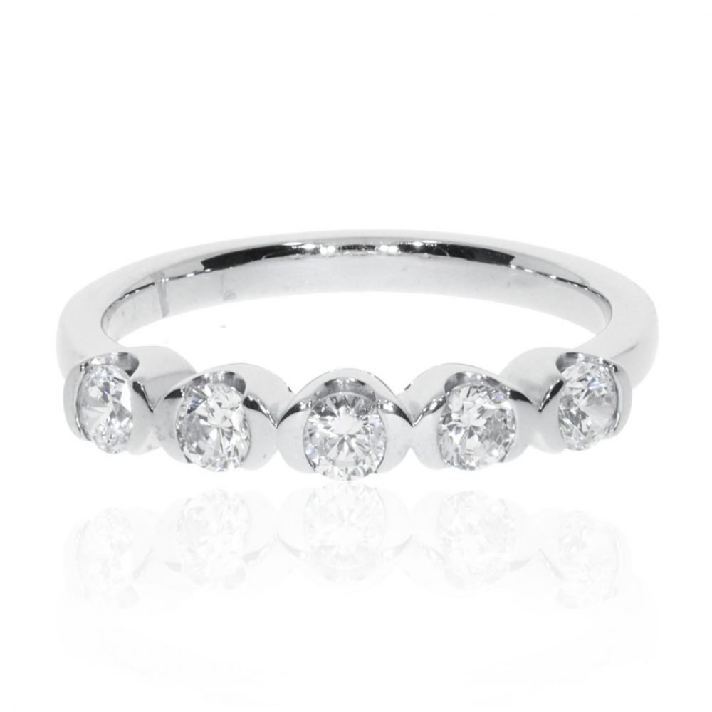 Diamond demi-rub-over eternity ring by Heidi Kjeldsen Jewellery R1340S Front