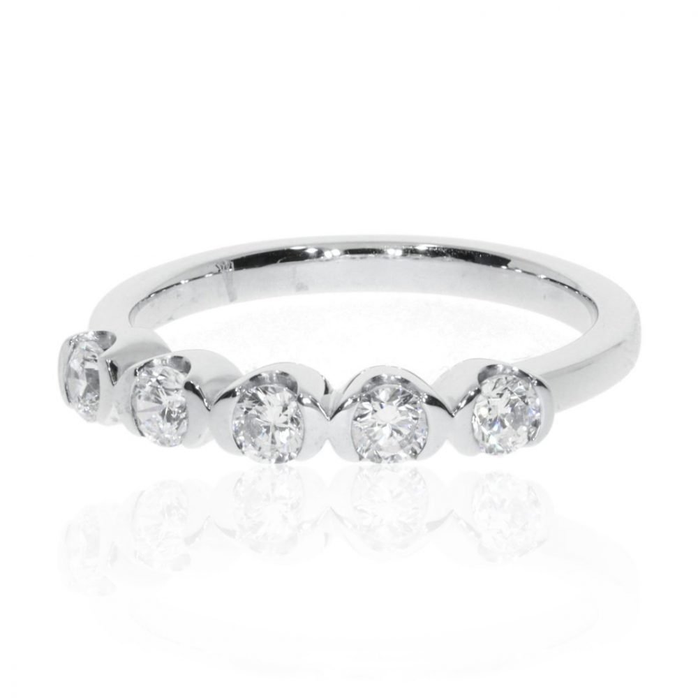 Diamond demi-rub-over eternity ring by Heidi Kjeldsen Jewellery R1340S Side
