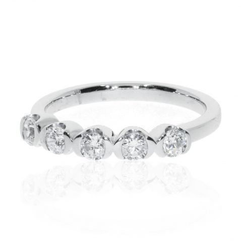 Diamond demi-rub-over eternity ring by Heidi Kjeldsen Jewellery R1340S Side