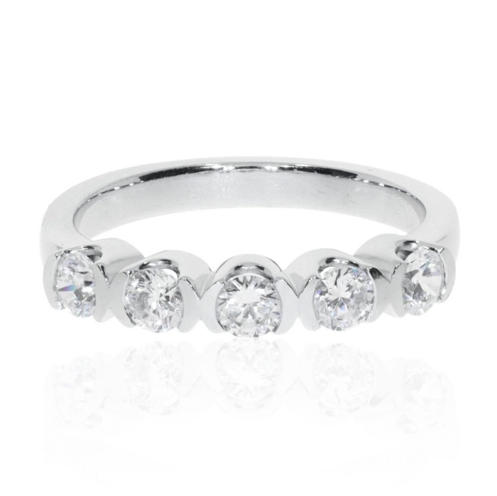 Diamond demi-rub-over eternity ring by Heidi Kjeldsen Jewellery R1341 Front