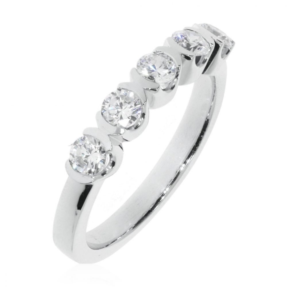 Diamond demi-rub-over eternity ring by Heidi Kjeldsen Jewellery R1341 Vertical