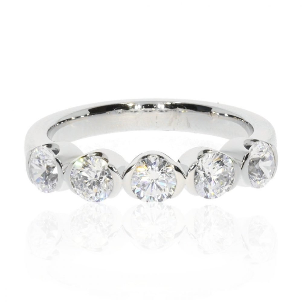 Diamond demi-rub-over eternity ring by Heidi Kjeldsen Jewellery R1342 Front