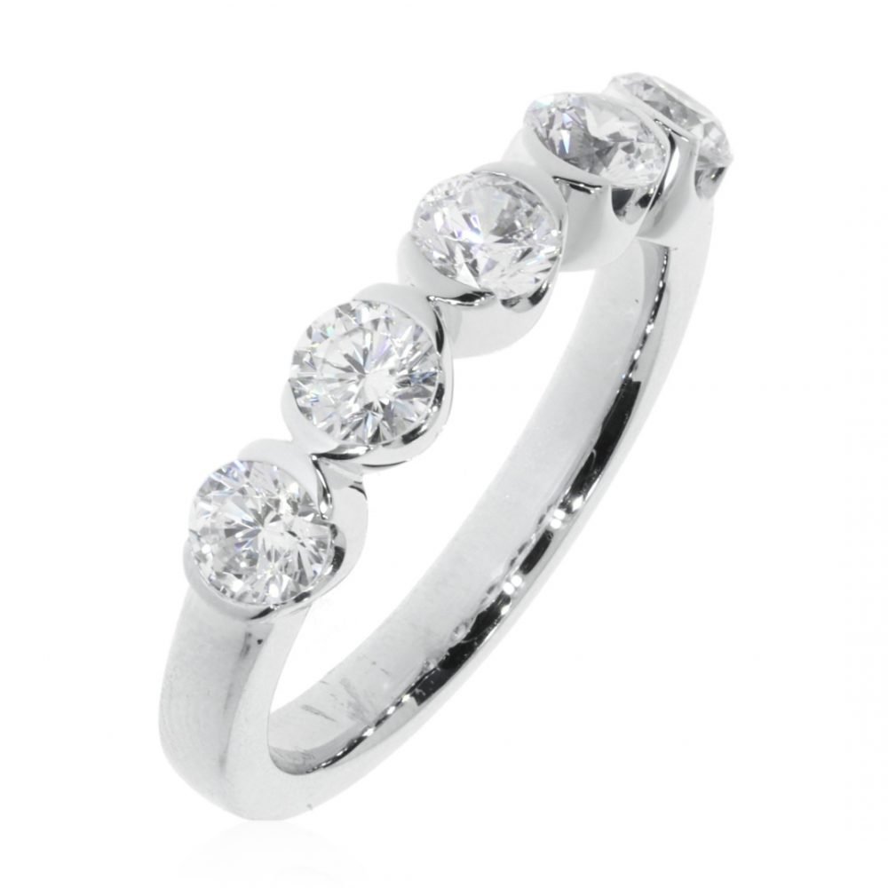 Diamond demi-rub-over eternity ring by Heidi Kjeldsen Jewellery R1342 Vertical