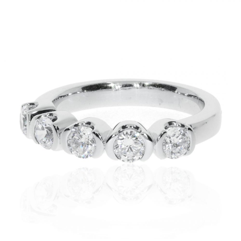 Diamond demi-rub-over eternity ring by Heidi Kjeldsen Jewellery R1343 Side