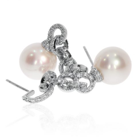 Stylish Diamond and Pearl Drop Earrings by Heidi Kjeldsen Jewellery ER1963 Stacked