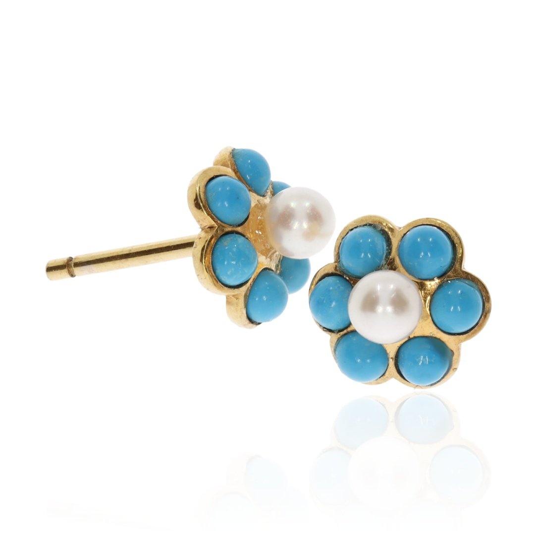 Exclusive Turquoise and Cultured Pearl Earrings